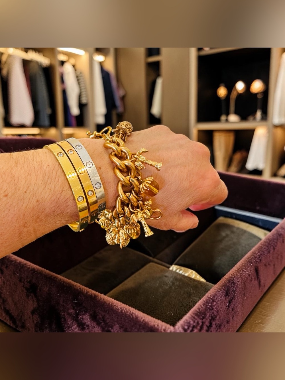 J. Crew NWT RARE Vintage Retro Luxury Runway Couture Chunky Charm Bracelet